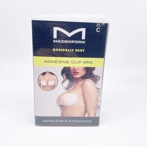 Maidenform‎ Basically Sexy Adhesive Clip Bra Backless Strapless Nude Size C